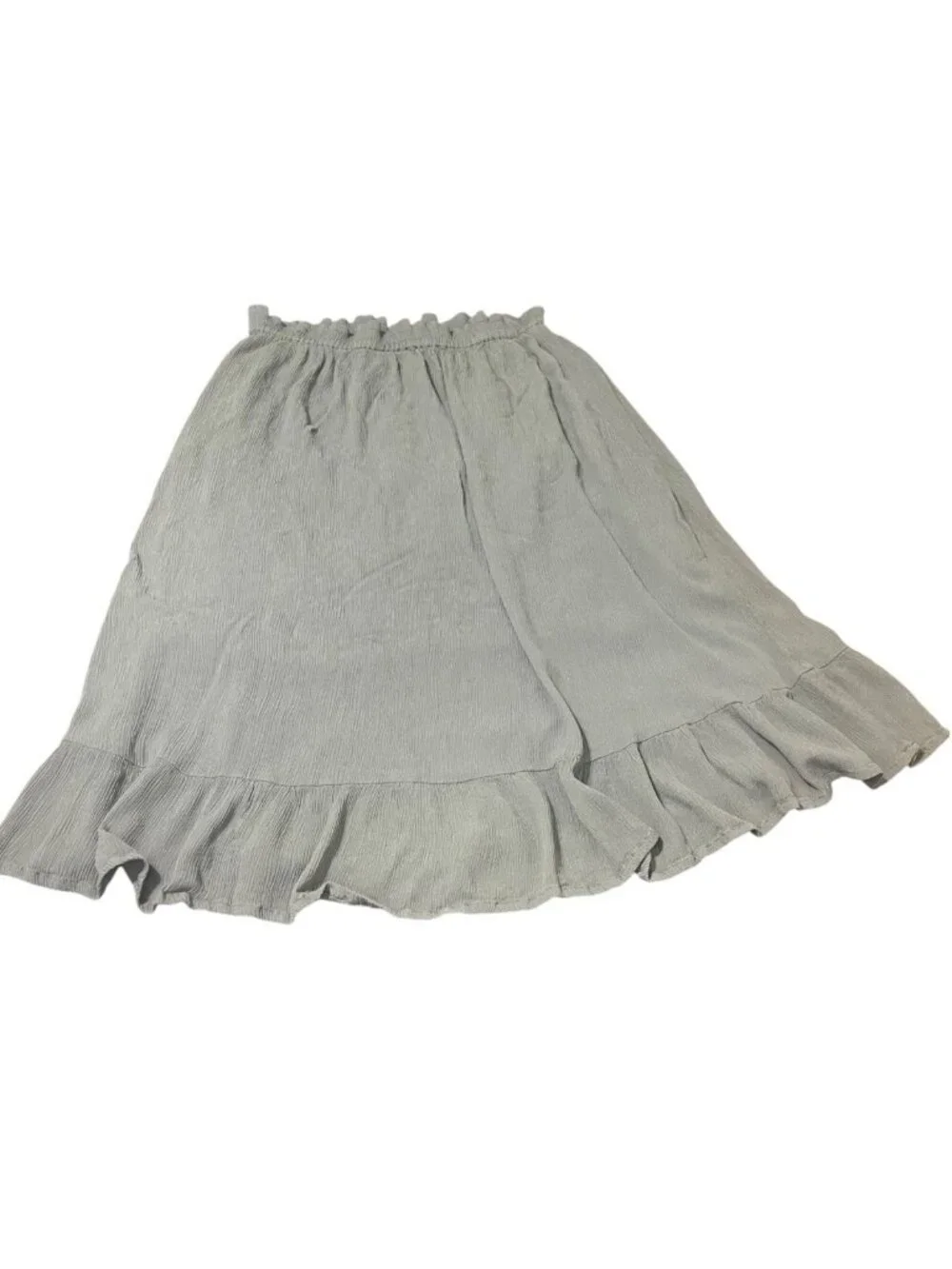 BOBEAU Women's Size Medium Gauzy Midi Skirt in Green-Gray